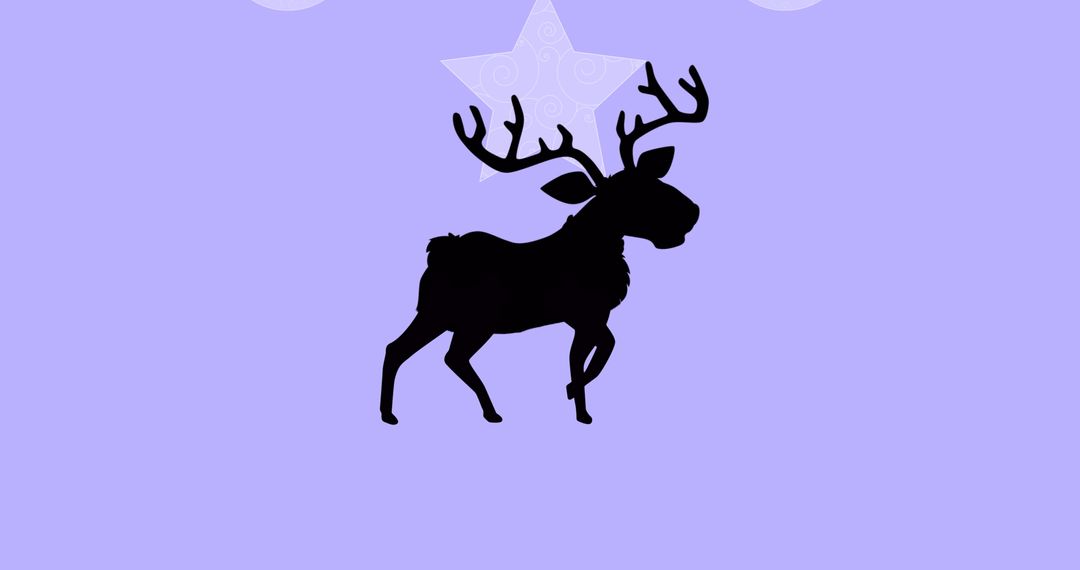 Reindeer Silhouette with Christmas Decorations on Purple Background - Free Images, Stock Photos and Pictures on Pikwizard.com