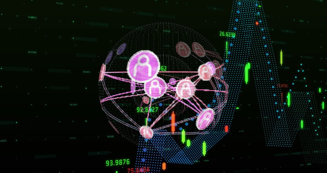Globe of Digital Connections with Data Overlay on Digital Interface