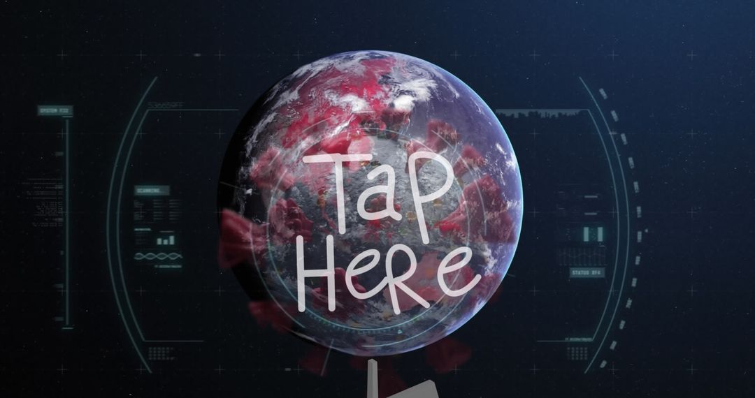 Digital Interface: Virus Cells Surrounding Global Sphere