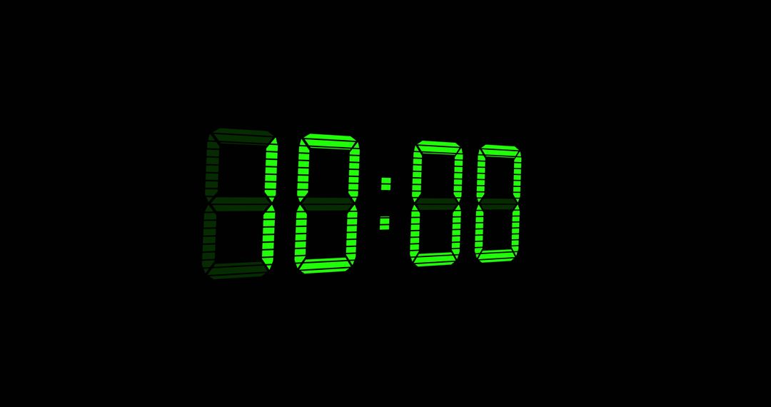 Green Digital Clock Timer on Black Background