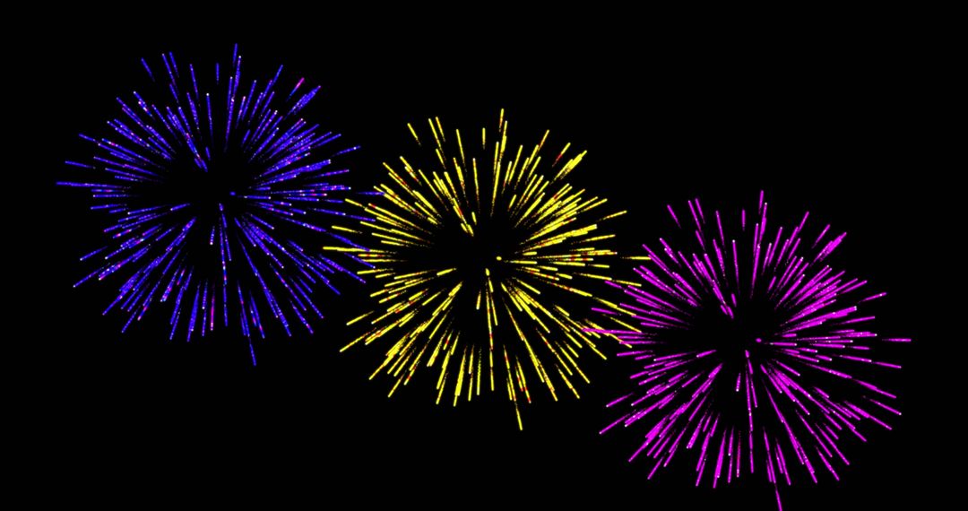 Vibrant Holiday Fireworks Exploding in Night Sky