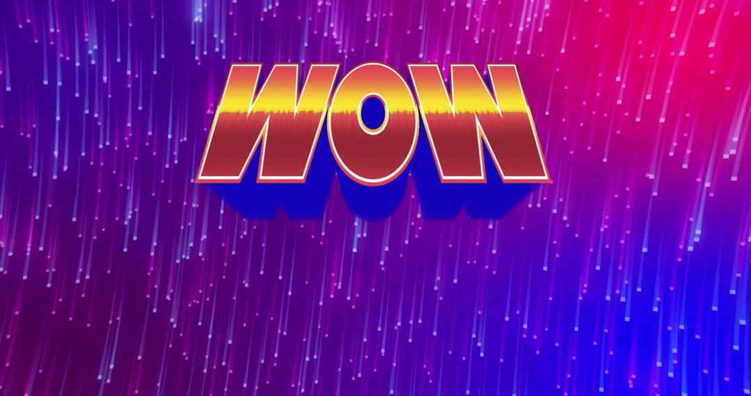 Glowing 3D WOW Typography in Virtual Neon Setting