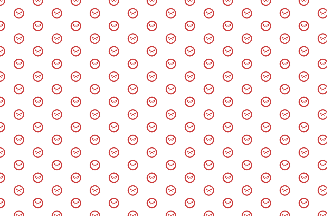 Repeating Sad Face Pattern on Transparent Background