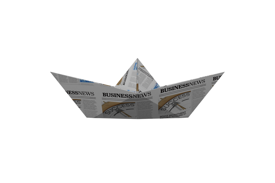 Transparent Origami Paper Boat from Business Newspaper Page - Download Free Stock Images Pikwizard.com