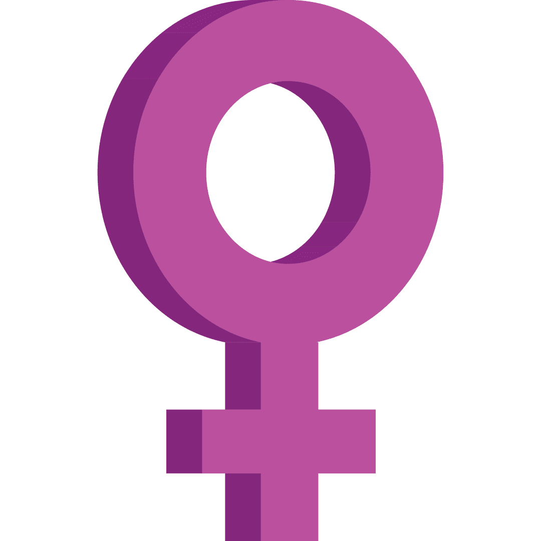 Abstract Purple Female Symbol on Transparent Background
