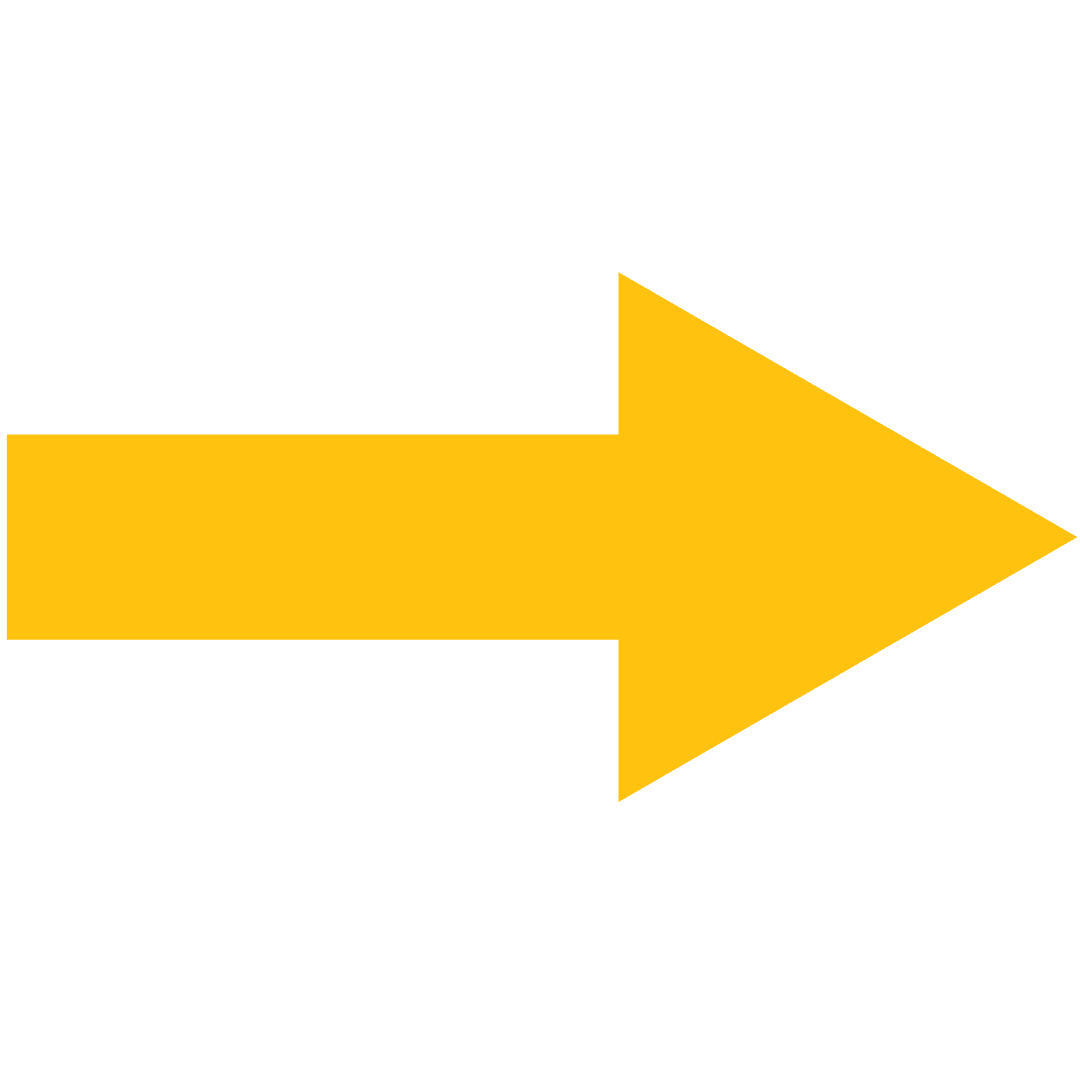 Yellow Arrow on Transparent Background for Directional use