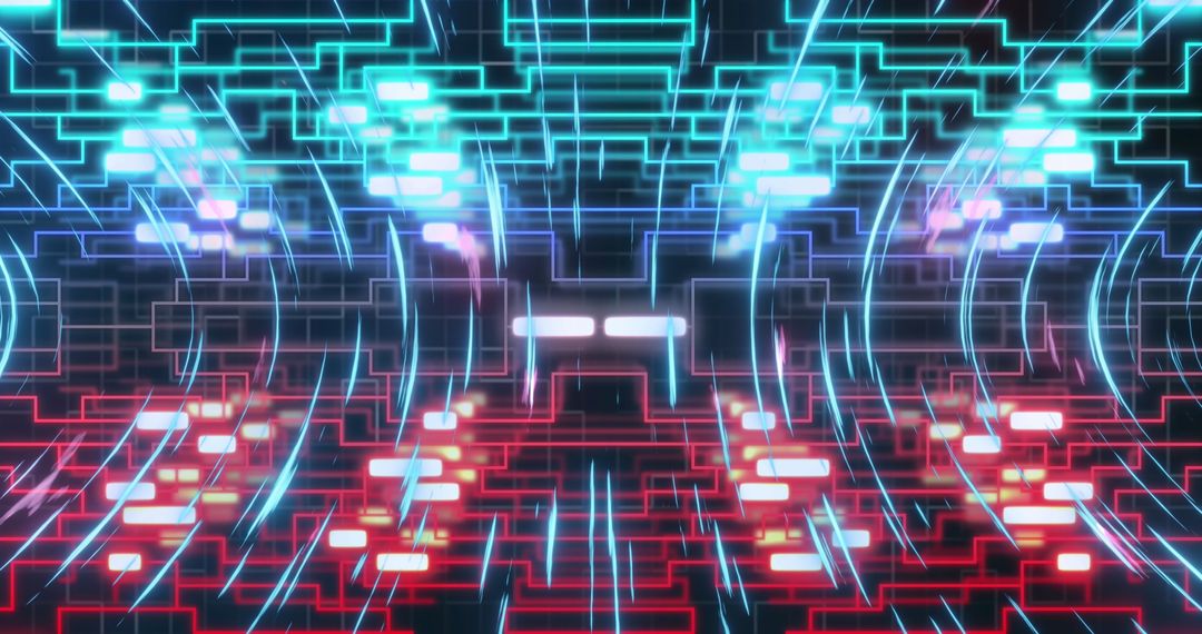 Futuristic Digital Circuit Board with Dynamic Data Flow