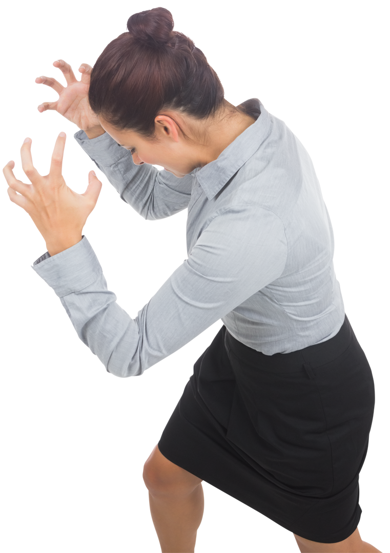 Furious Biracial Businesswoman Raising Hands in Frustration Transparent - Download Free Stock Images Pikwizard.com