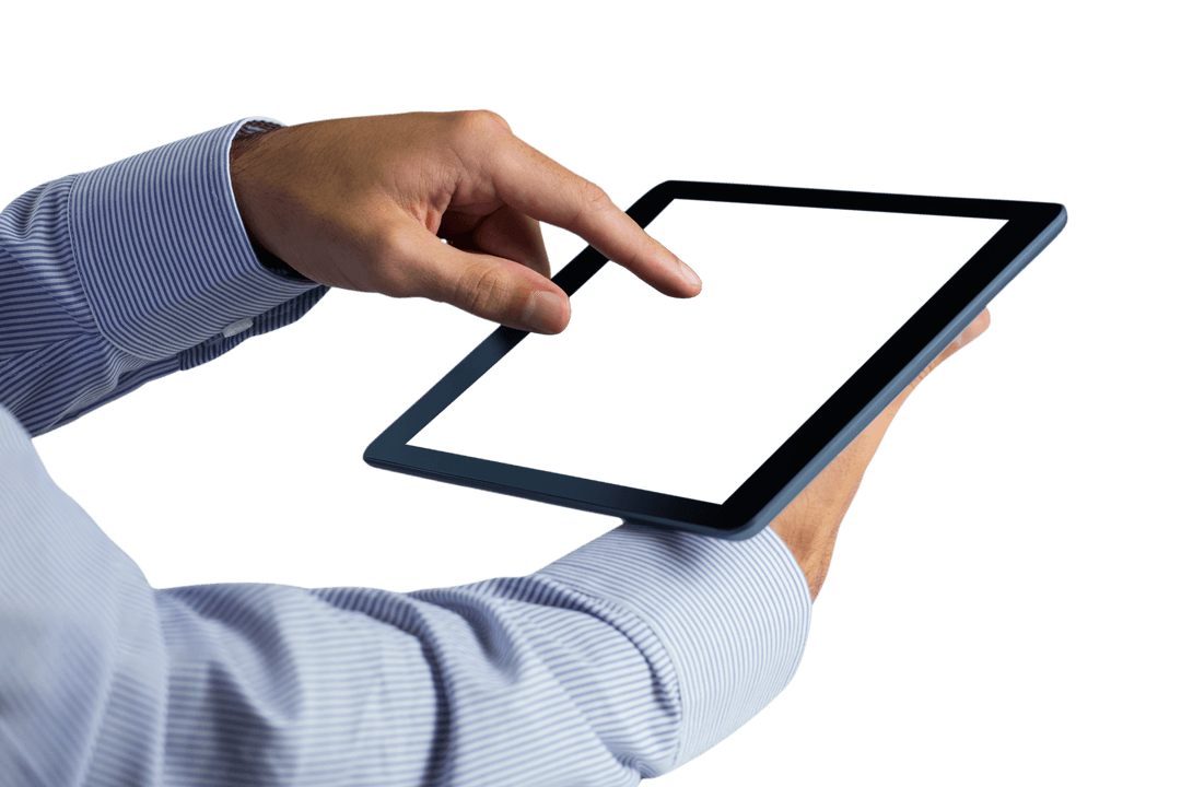Using Tablet Device with Copy Space on Transparent Background - Download Free Stock Images Pikwizard.com
