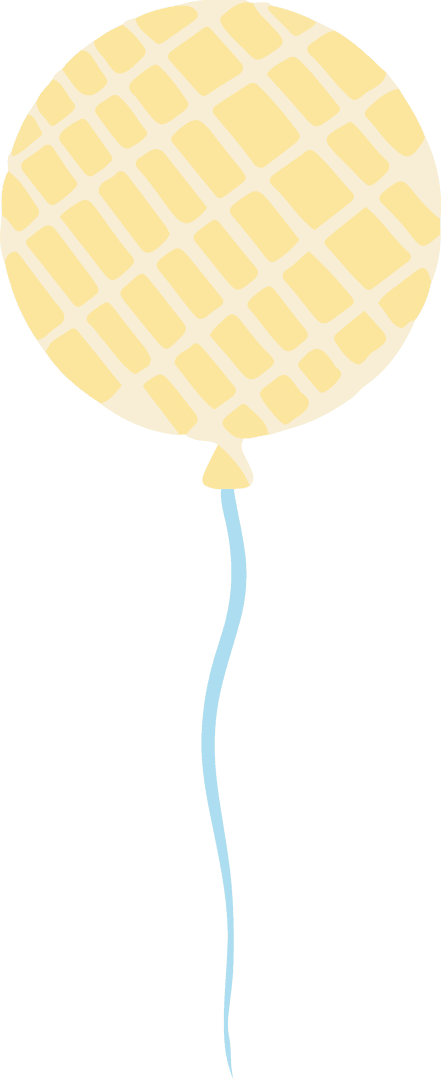 Transparent Checkered Balloon Illustration with Blue String