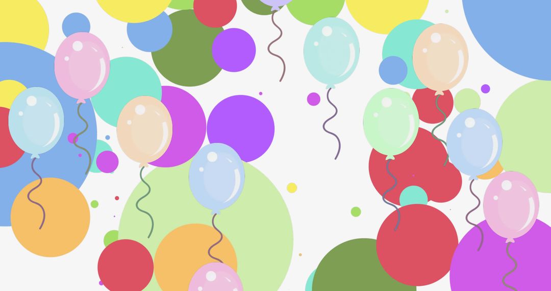 Colorful Balloons and Circles on White Background for Celebrations - Free Images, Stock Photos and Pictures on Pikwizard.com