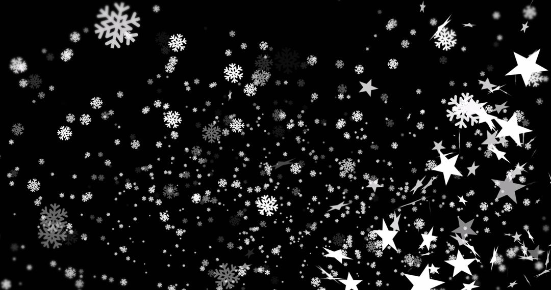 Swirling Snowflakes and Stars in Monochrome