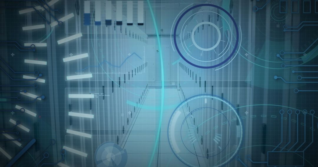 Digital 5G Network Concept over Server Room