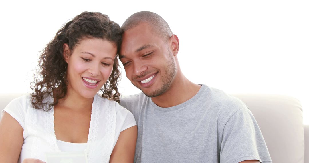 Happy Interracial Couple Sharing Joyful Moment