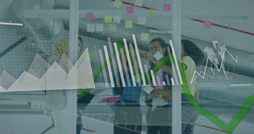 Diverse Team Analyzing Data and Business Trends in Office