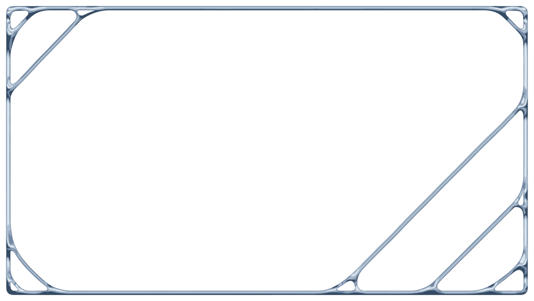 Futuristic Silver-blue Metallic Frame with Transparent Background