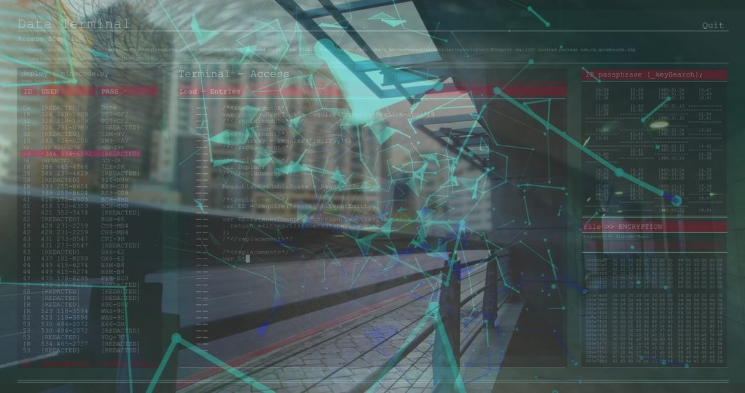 Global Digital Security Network Over Cityscape