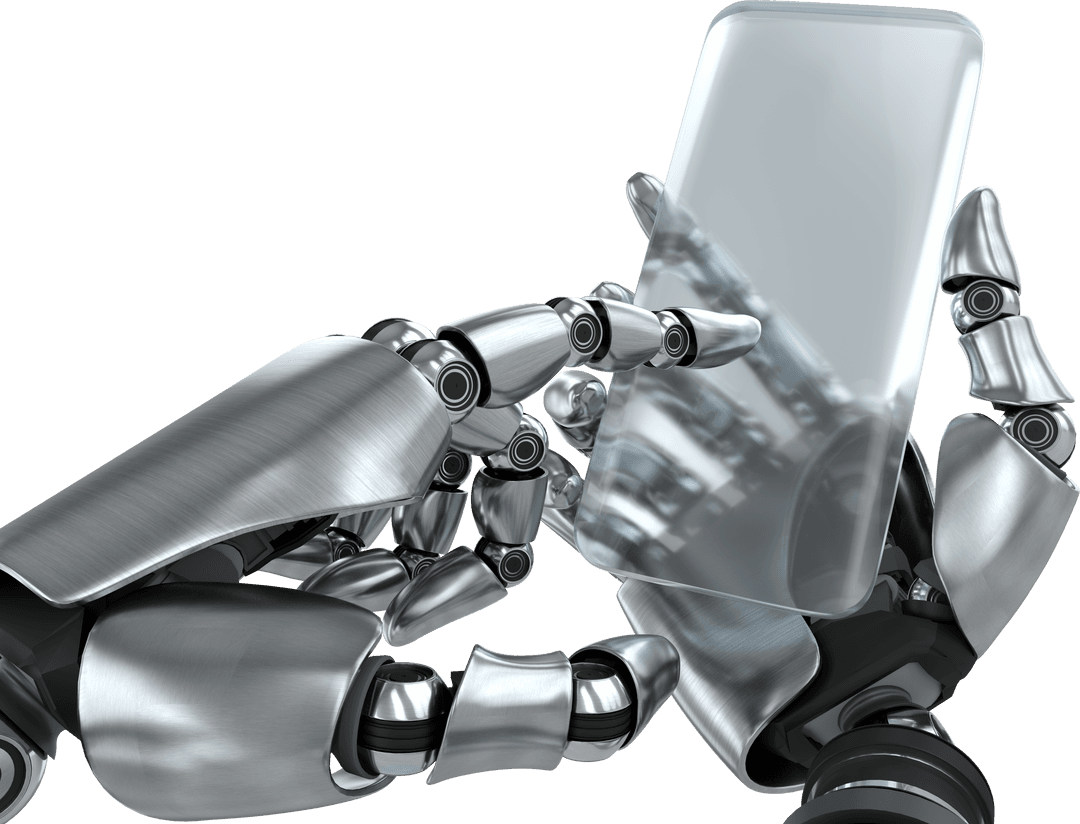 Transparent Robotic Hand Holding Glass Interface with Precision