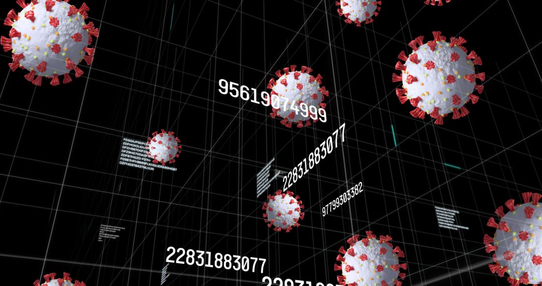 Floating COVID-19 Cells with Data Overlay in Digital Space