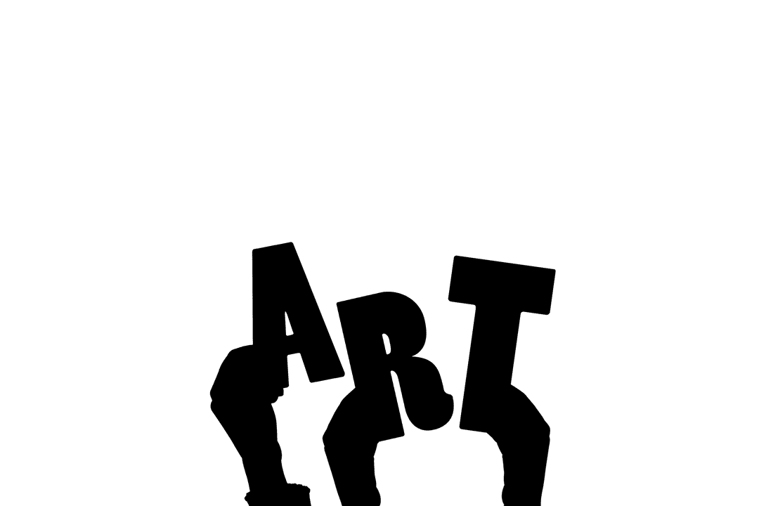 Creative Hands with Art Word on Transparent Background