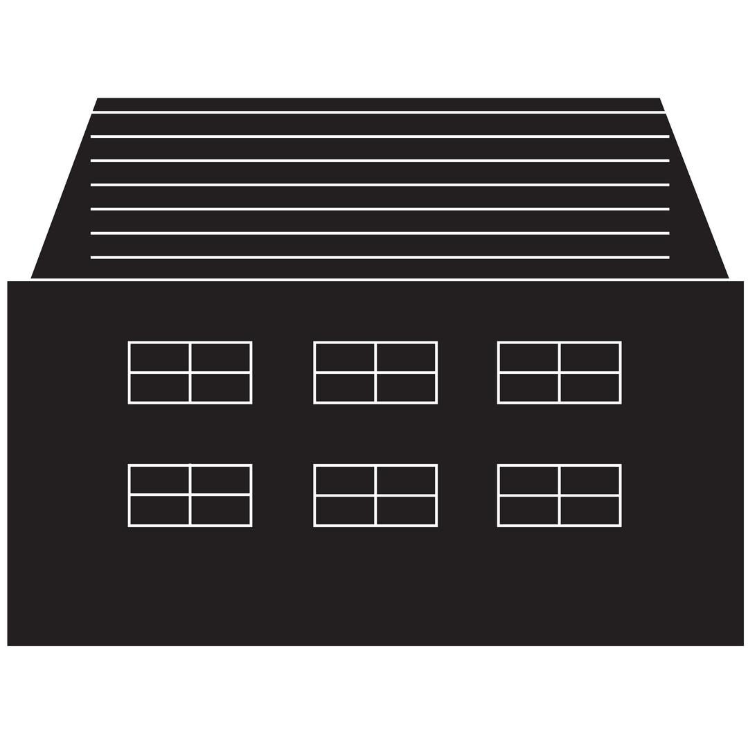 Transparent Building Silhouette with Minimalist Window Design