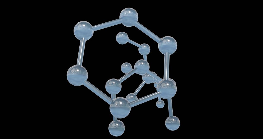 3D Rendering of Molecular Network on Black Background