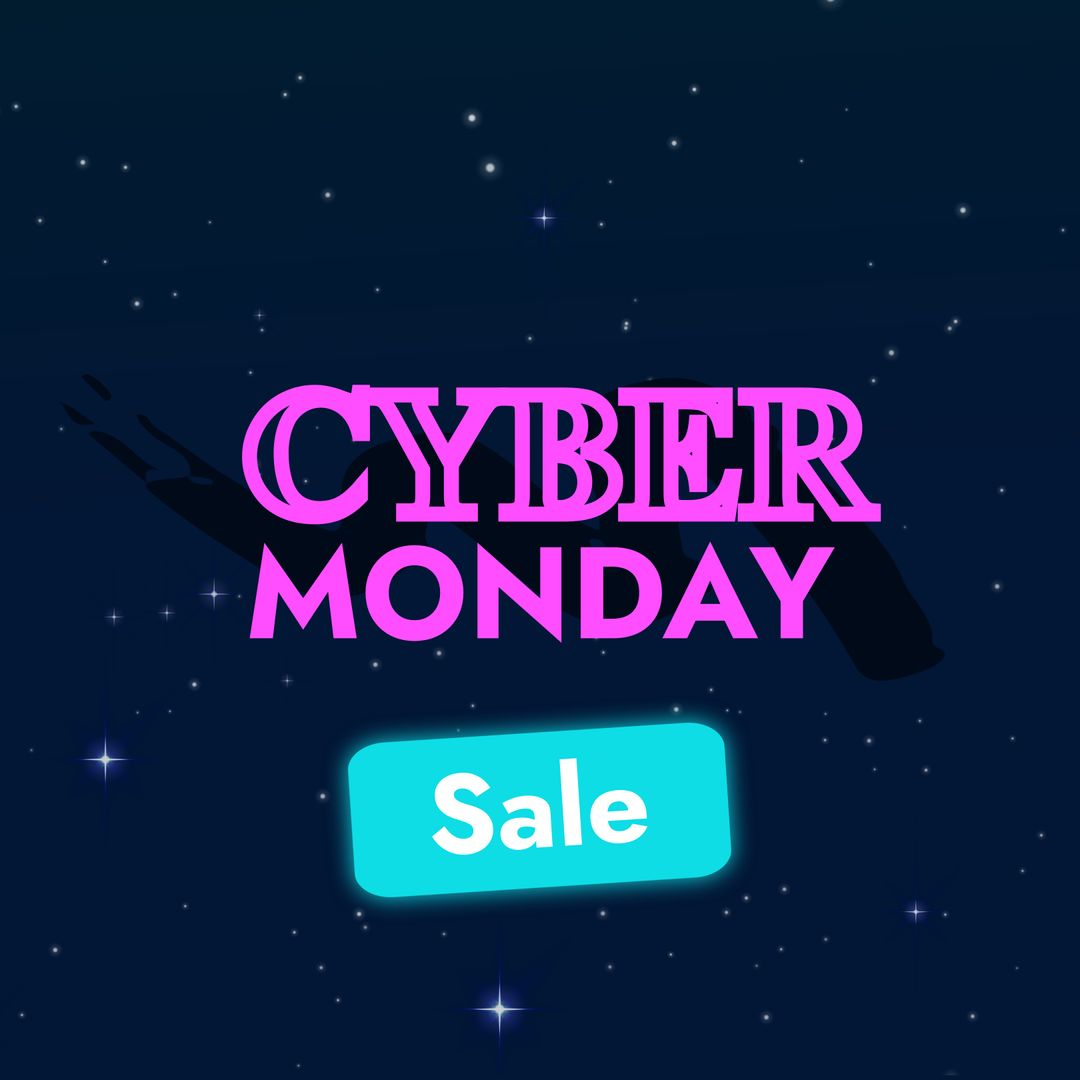 Cyber Monday Sale Text on Starry Night Background