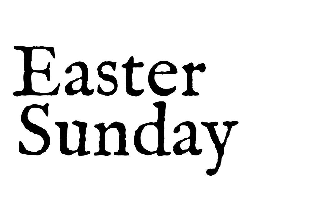 Easter Sunday Celebration Text on Transparent Background