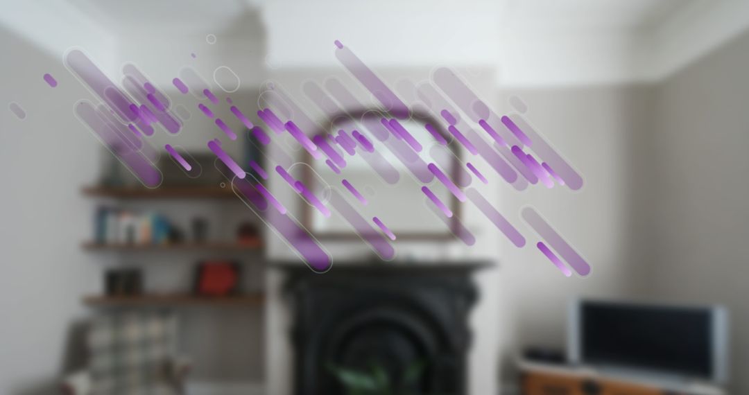 Digital Interface with Abstract Shapes in Modern Living Room