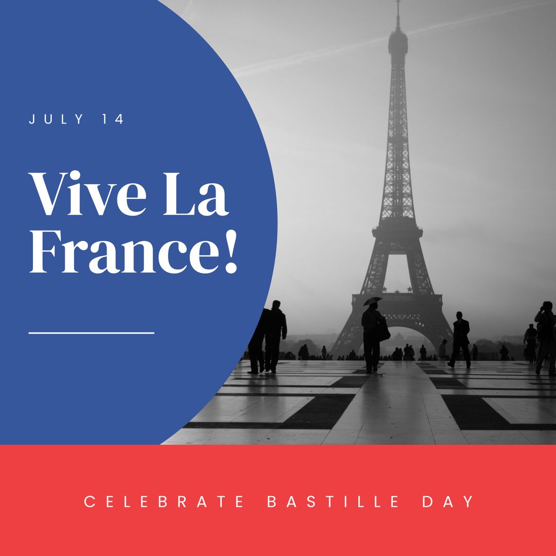 Bastille Day Celebration with Eiffel Tower Background - Download Free Stock Images Pikwizard.com