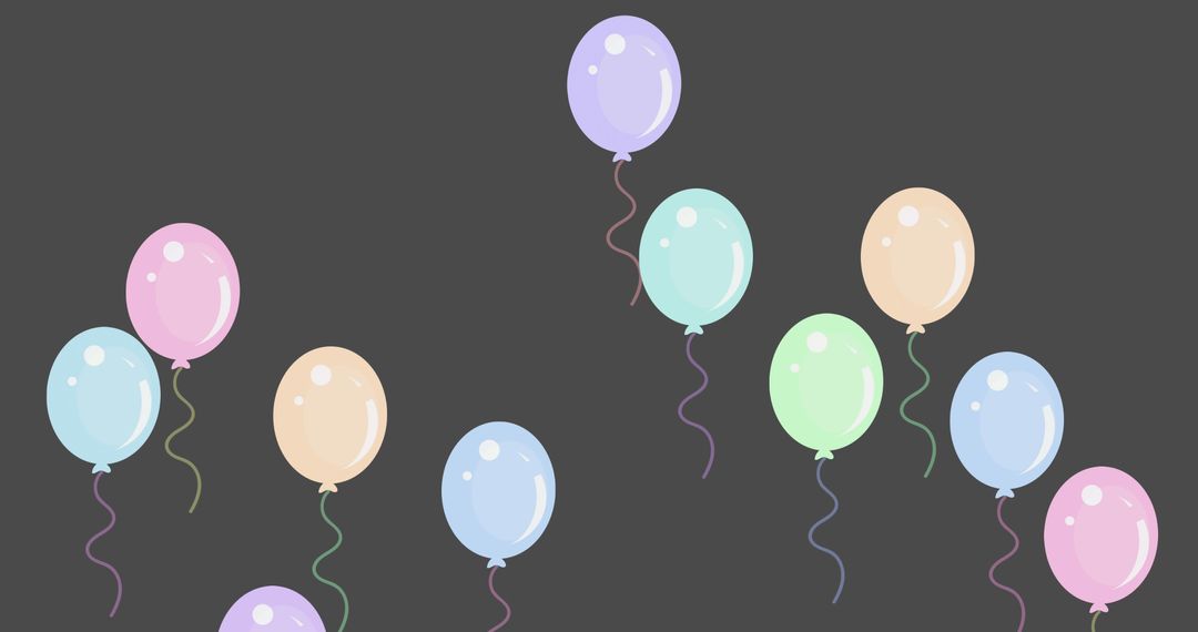 Colorful Balloons Floating on Dark Background in Celebration Design