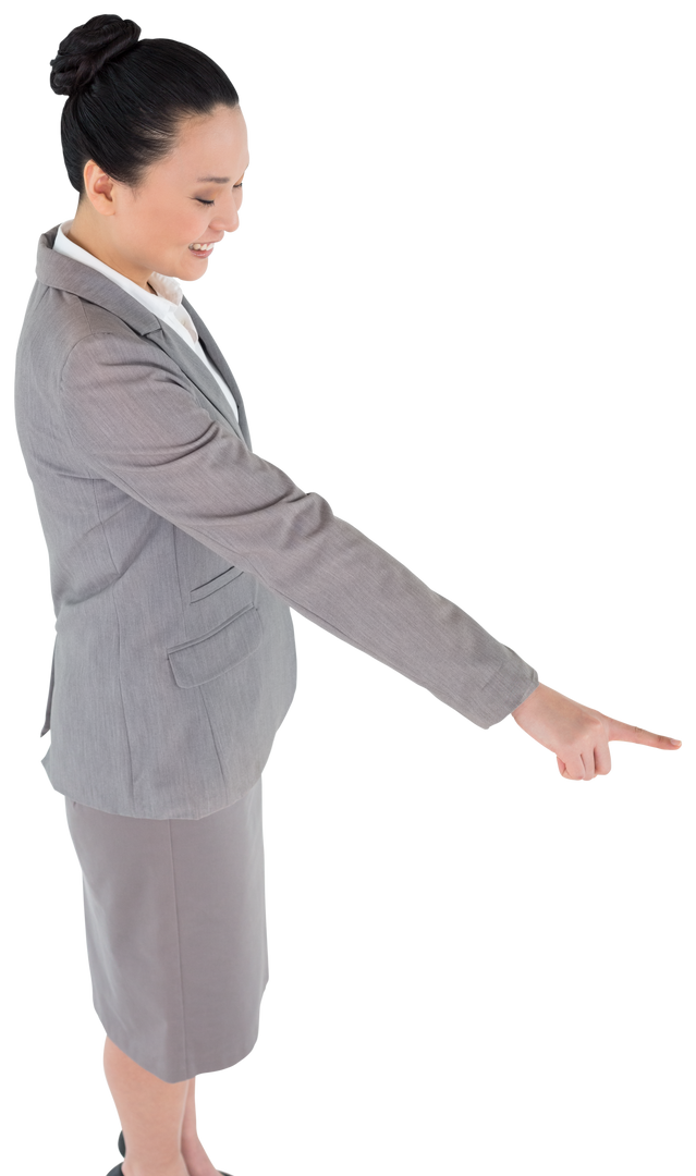 Asian Businesswoman Pointing, Transparent Background - Download Free Stock Images Pikwizard.com