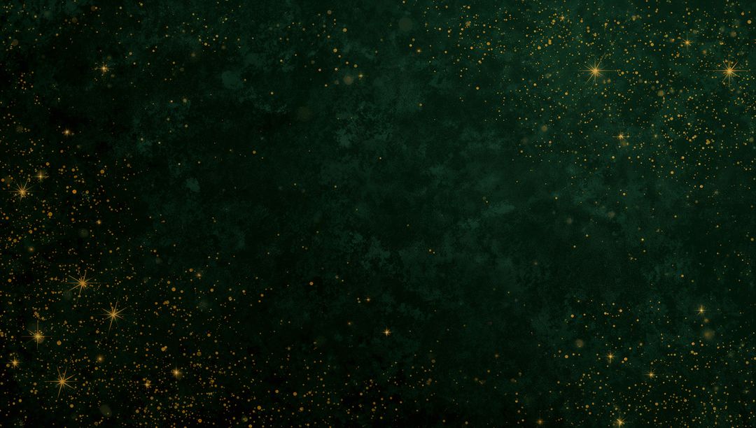 Shimmering Dark Emerald Starfield with Gold Dust and Twinkling Stars for Elegant Backdrops