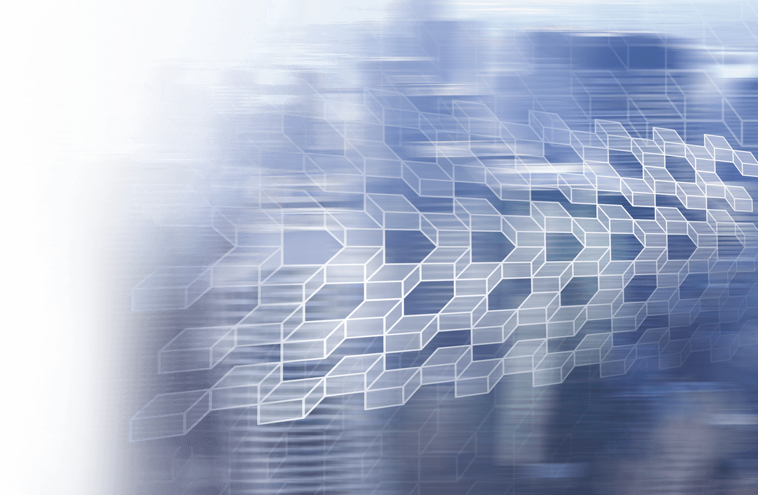 Transparent Digital Shapes Blur on Blue Abstract Vector