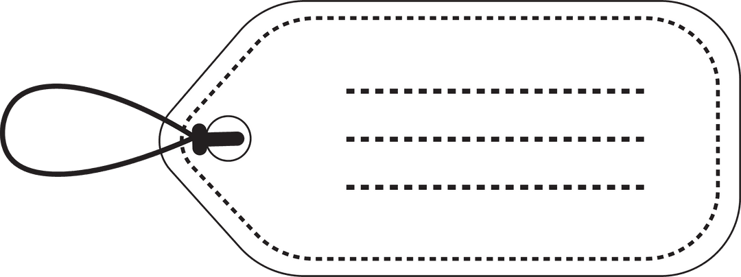 Blank Label Tag Illustration on Transparent Background for Retail Use