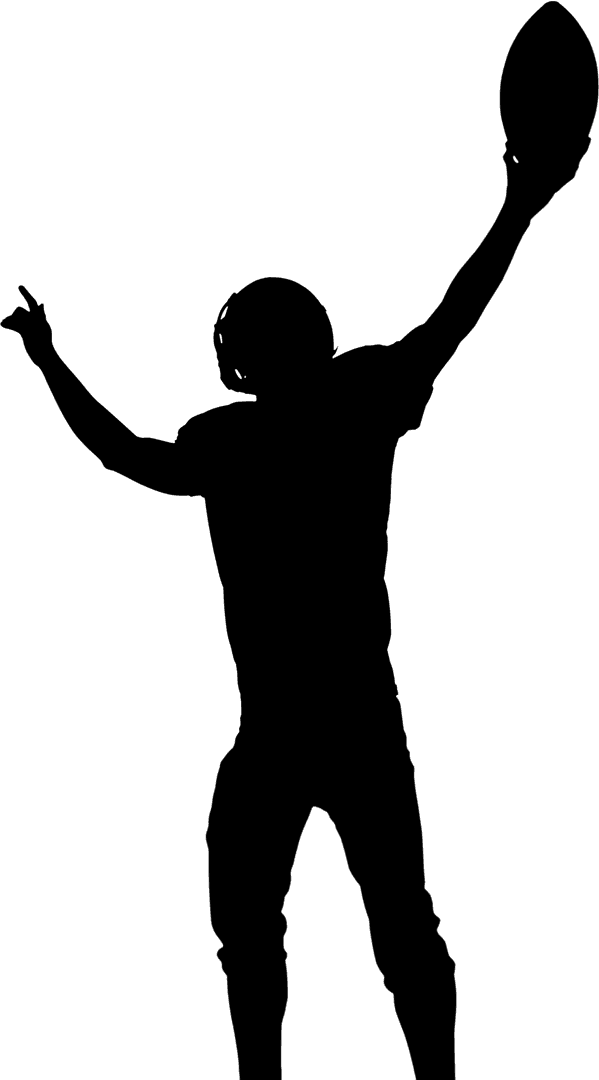 Silhouette of Rugby Player with Transparent Background