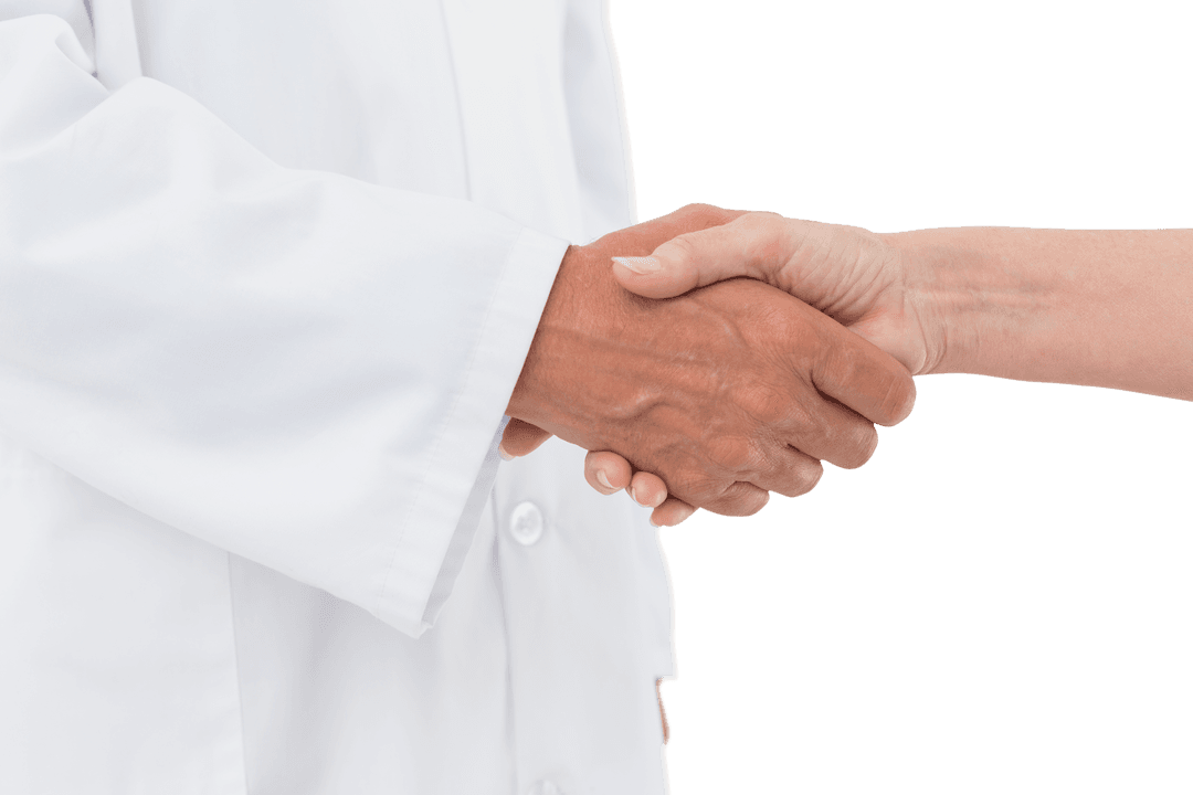 Professional Handshake between Doctor and Patient in Transparent Setting