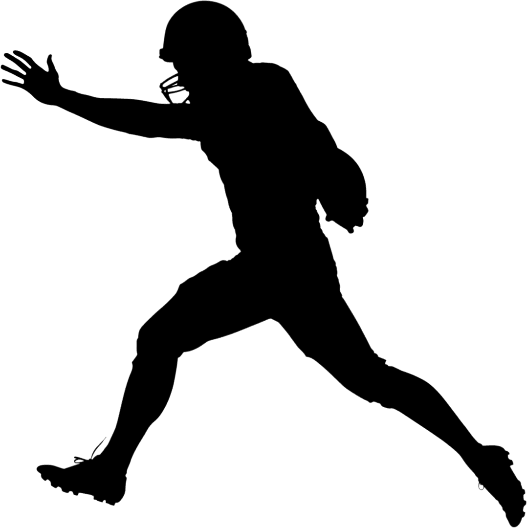 Transparent Football Player Running with Ball Mid-play