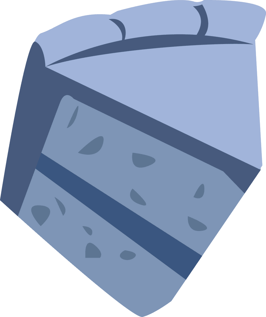 Elegant Blue Cake Slice on Transparent Background