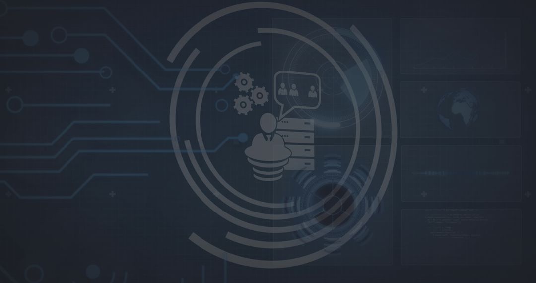 Digital Innovation Background with Tech Icons and Overlays