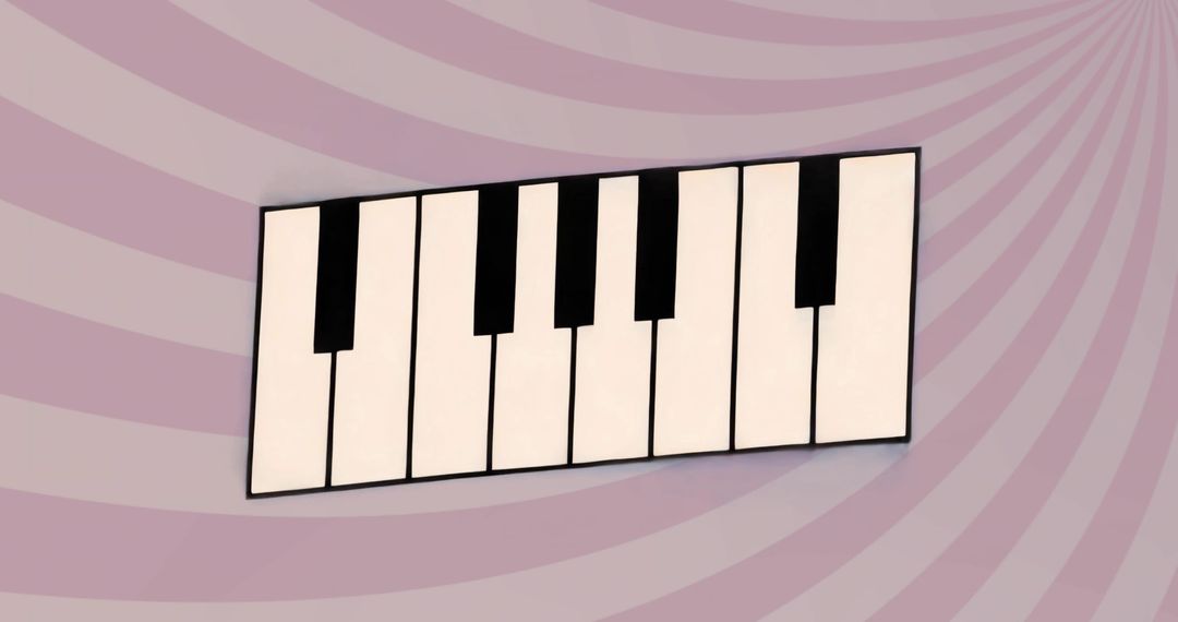 Abstract Floating Piano Keyboard on Pastel Swirl Background