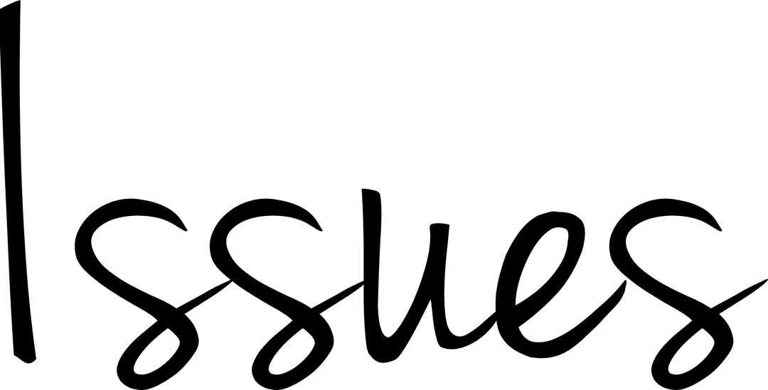 Black Issues Typography on Transparent Background