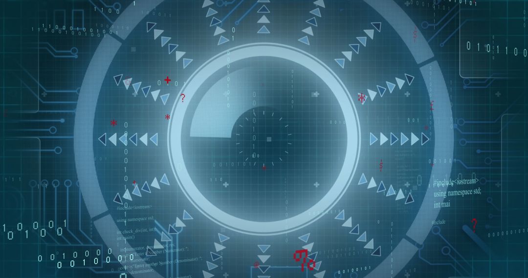 Futuristic Digital Interface Design with Technology Elements