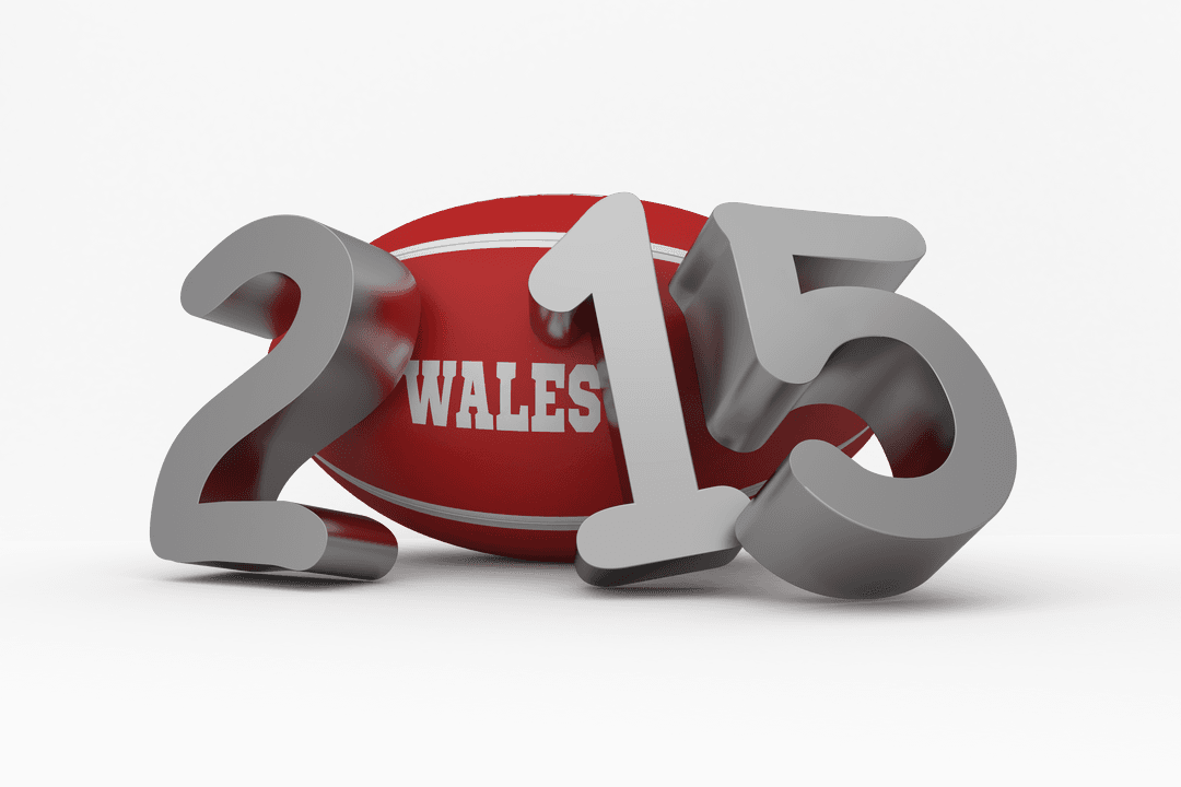 Transparent Wales Rugby 2015 Message with Rugby Ball