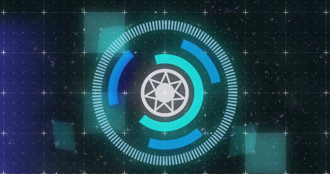 Futuristic Digital Interface with Circular Scope Design