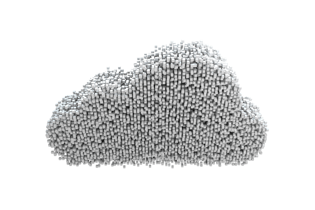 Transparent Digital Cloud Composed of Geometric Blocks