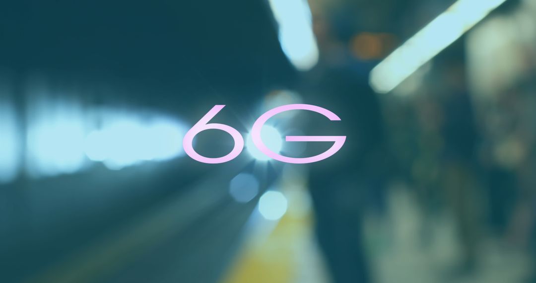 Futuristic 6G Network Concept at Train Station