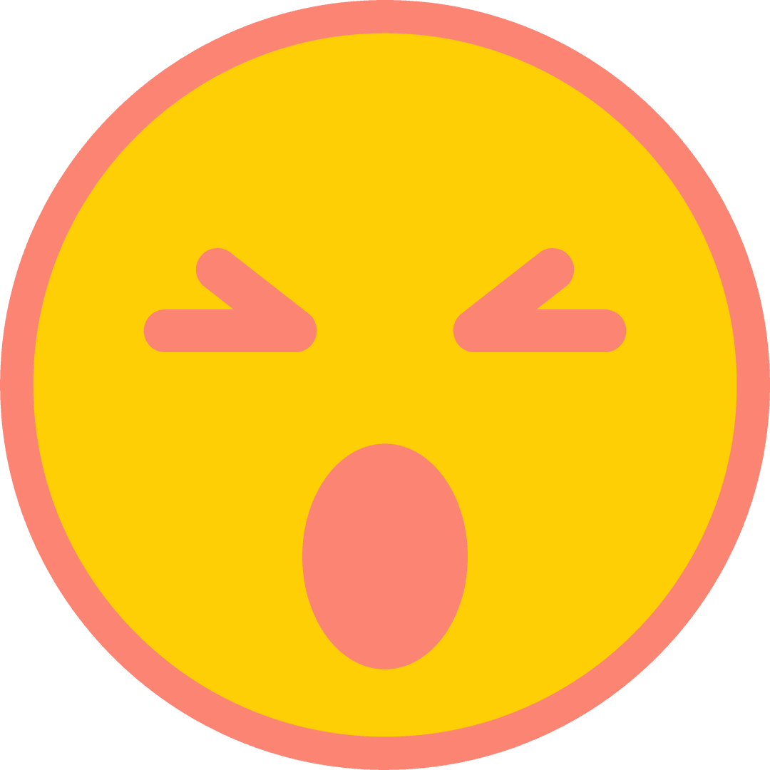 Transparent Surprise Emoji with Squeezed Eyes and Open Mouth