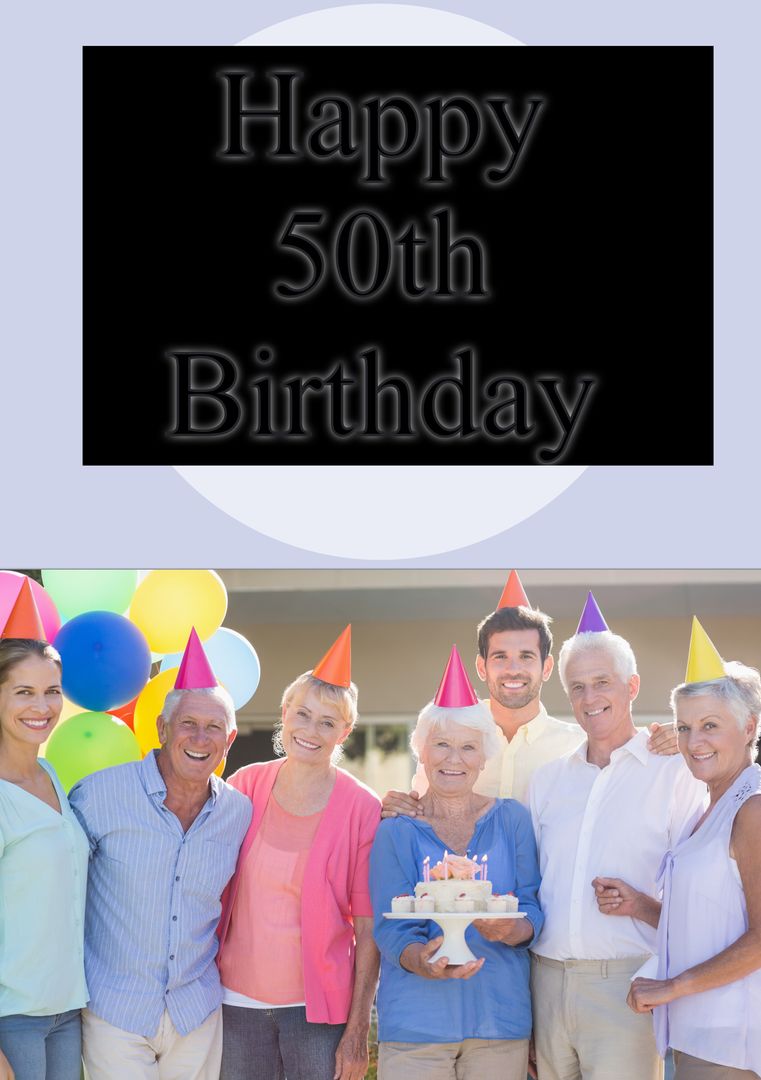 Happy 50th Birthday Celebration with Family and Friends - Download Free Stock Templates Pikwizard.com