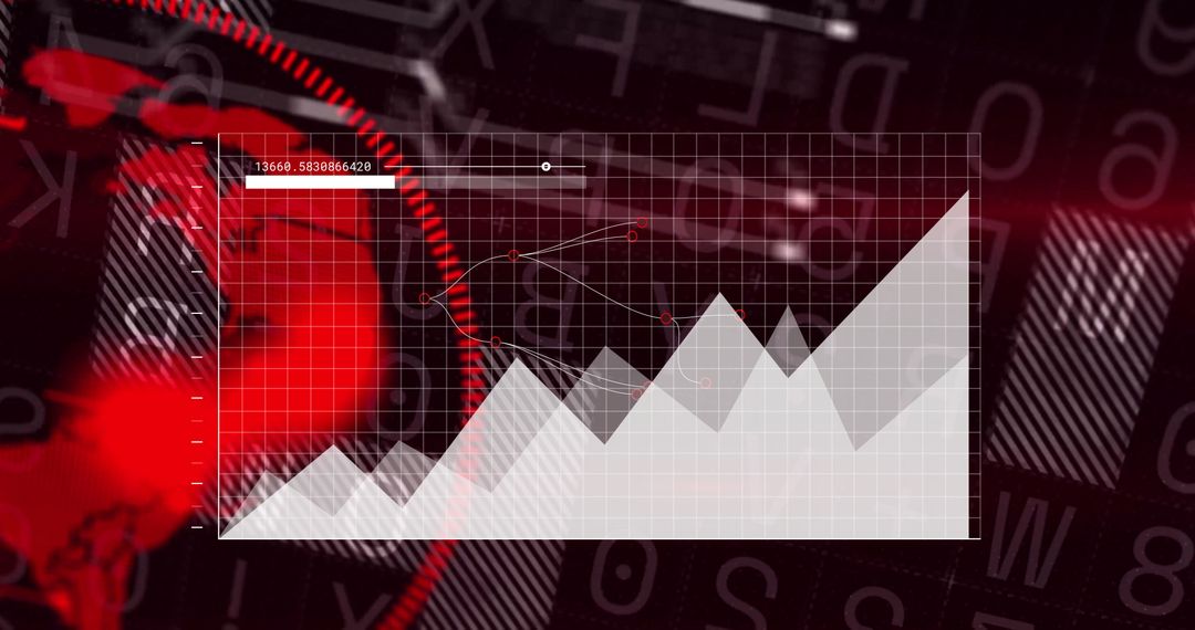 Abstract Data Visualization with Charts Overlay on Dark Interface